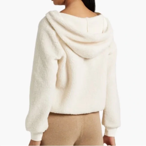 NILI LOTAN Marcello fleece hoodie pullover jacket natural xsmall - Picture 1 of 13